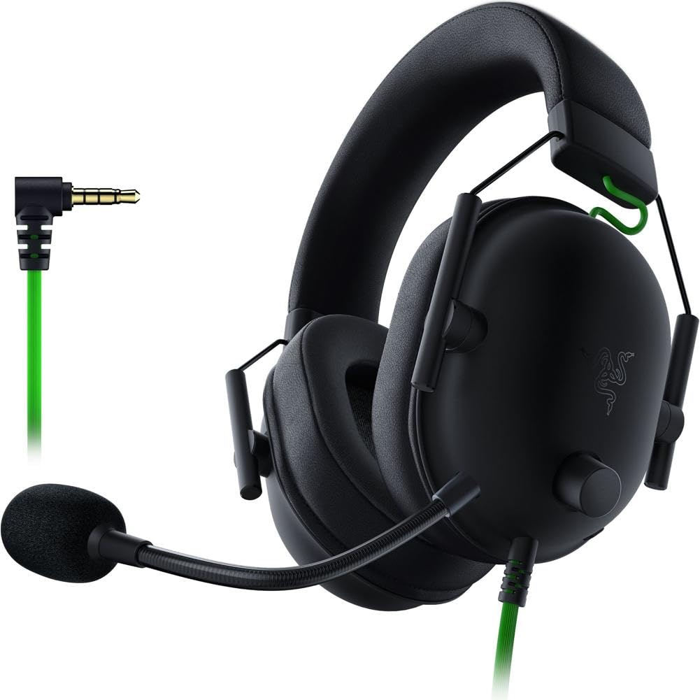 Auriculares para juegos Razer BlackShark V2 X: sonido envolvente 7.1, controladores de 50 mm, almohadilla de espuma viscoelástica, para PC, PS4, PS5, Switch, conector de audio de 3,5 mm, color negro 