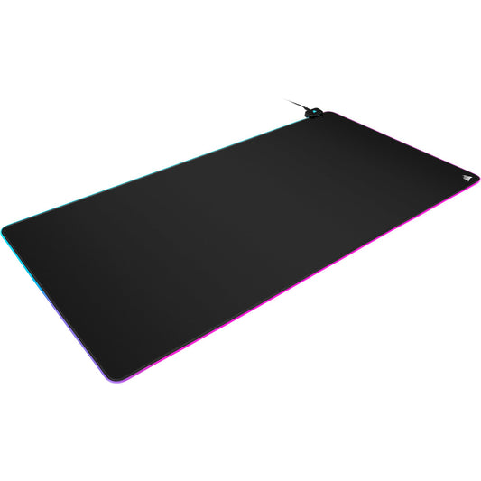 CORSAIR MM700 RGB Extended Cloth Gaming Mouse Pad - 36.6" x 15.8" - 360° RGB Lighting - Two USB Port Hub - Thick Rubber - Black