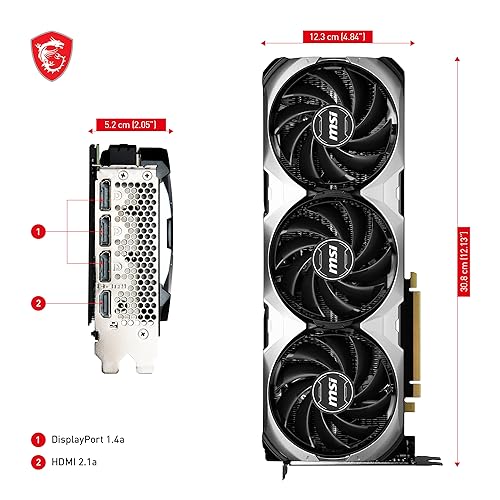 MSI GeForce RTX 4070 Ventus 2X E1 12G OC Gaming Graphics Card - 12GB GDDR6, 2490MHz, PCI Express Gen 4, 192 Bits, 3X DP v 1.4a, HDMI 2.1a (Supports 4K & 8K HDR)