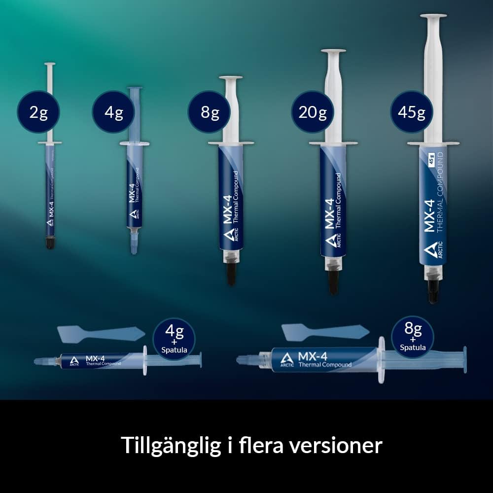 ARCTIC MX-4 (4 g) - Premium Performance Thermal Paste for All Processors (CPU, GPU - PC), Very high Thermal Conductivity, Long Durability, Safe Application, Non-Conductive