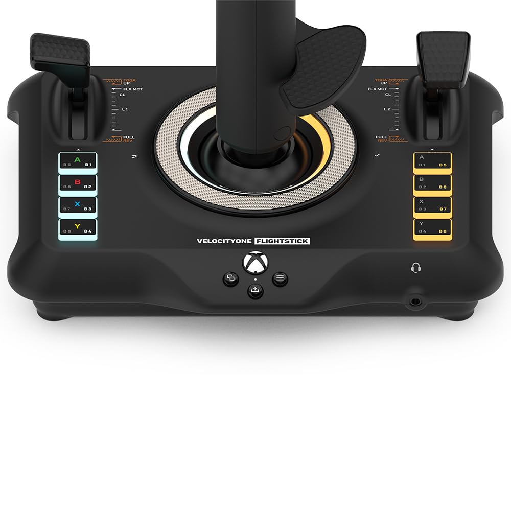 Sistema de control de vuelo universal VelocityOne de Turtle Beach: Xbox Series X y Xbox Series S, Xbox One y PC con Windows 10 y 11, con palanca de mando, cuadrante del acelerador, rueda de ajuste y controles del timón 