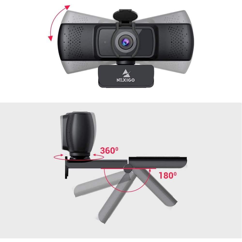 NexiGo N60 1080P Webcam with Microphone, Adjustable FOV, Zoom, Software Control & Privacy Cover, USB HD Computer Web Camera, Plug and Play, for Zoom/Skype/Teams, Conferencing and Video Calling