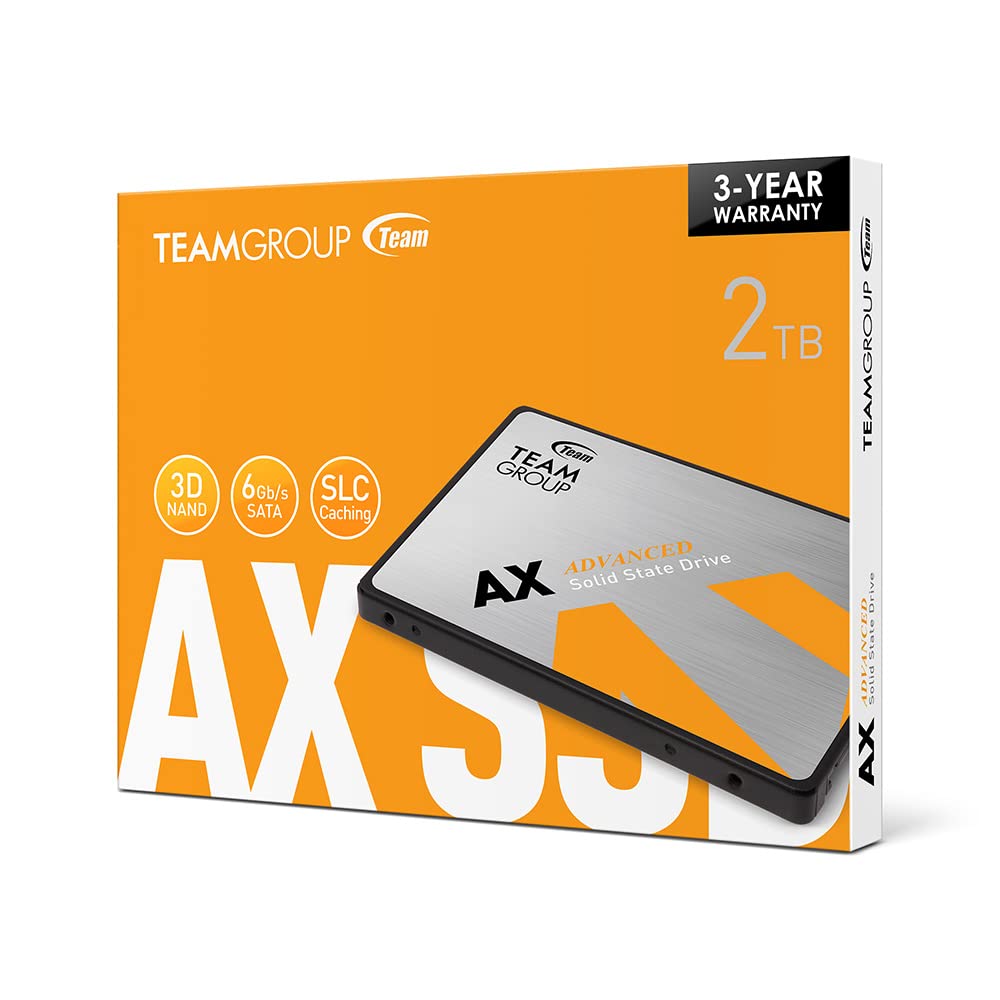 TEAMGROUP AX2 512GB 3D NAND TLC 2.5 Inch SATA III Internal Solid State Drive SSD (Read Speed up to 540 MB/s) Compatible with Laptop & PC Desktop T253A3512G0C101