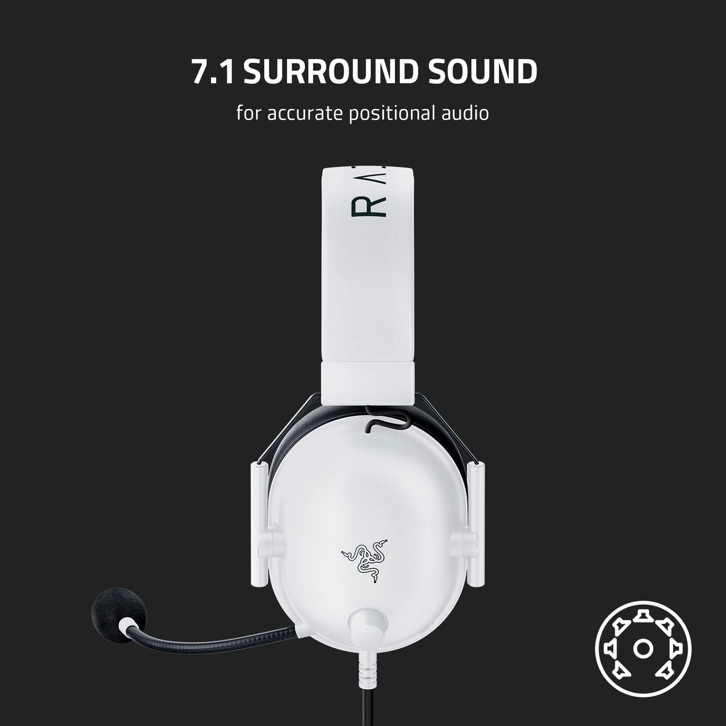 Auriculares para juegos Razer BlackShark V2 X: sonido envolvente 7.1, controladores de 50 mm, almohadilla de espuma viscoelástica, para PC, PS4, PS5, Switch, conector de audio de 3,5 mm, color negro 