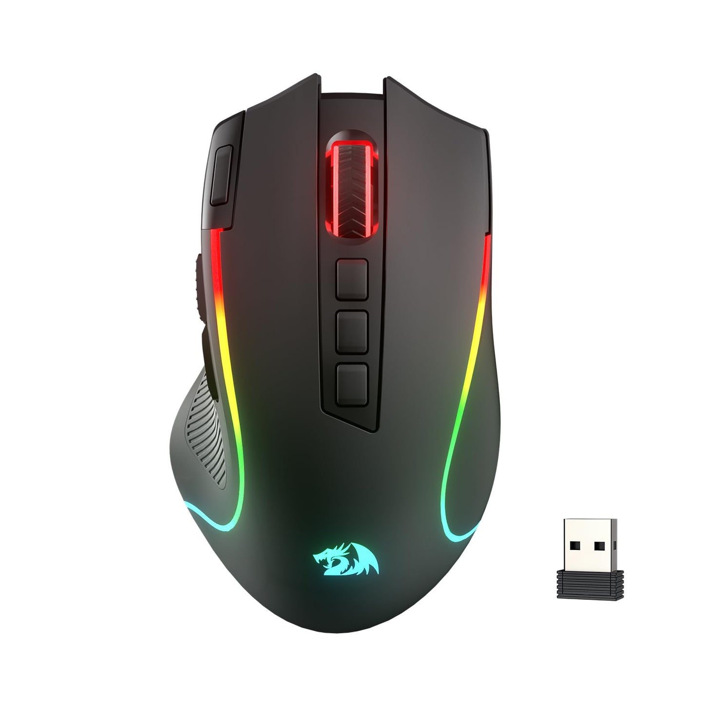 Redragon M612 Predator RGB Gaming Mouse, 8000 DPI Wired Optical Mouse with 11 Programmable Buttons & 5 Backlit Modes, Software Supports DIY Keybinds Rapid Fire Button