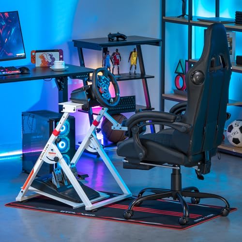 GTPLAYER Sim Racing Wheel Stand Simulator Cockpit Wheel Stand Racing Steering Shifter Mount fit for Logitech G25 G27 G29 G920 G923 Thrustmaster T330TS Gaming Stand Wheel Pedals NOT Included (Black)