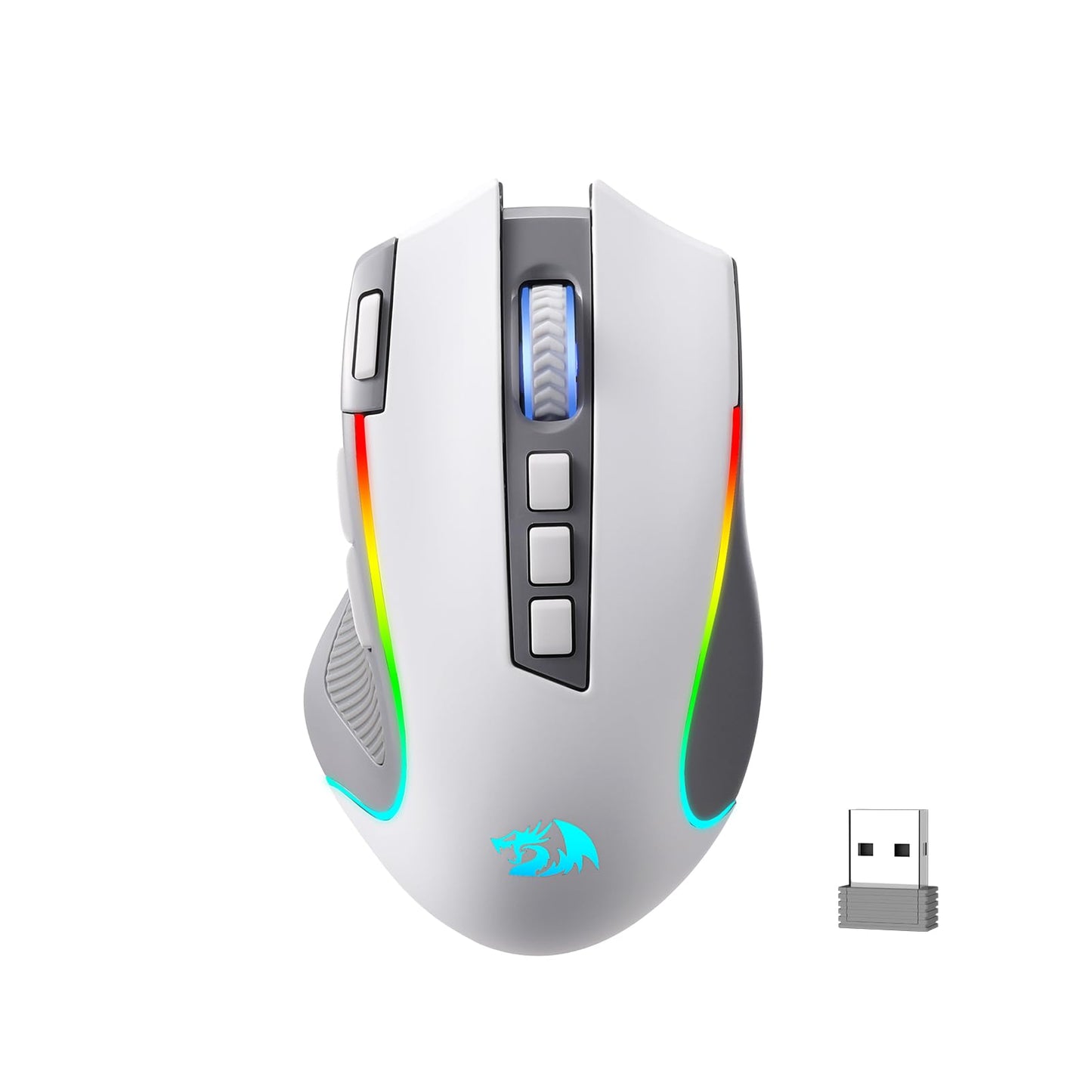 Ratón para juegos Redragon M612 Predator RGB, ratón óptico con cable de 8000 DPI con 11 botones programables y 5 modos de retroiluminación, software compatible con combinaciones de teclas DIY, botón de disparo rápido 