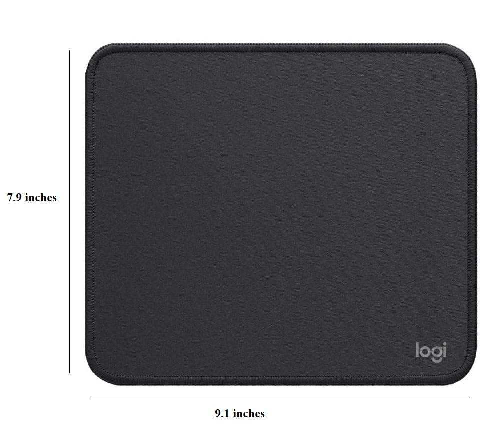 Logitech Mouse Pad - Studio Series, Computer Mouse Mat with Anti-Slip Rubber Base, Easy Gliding, Spill-Resistant Surface, Durable Materials, Portable, in a Fresh Modern Design, Graphite