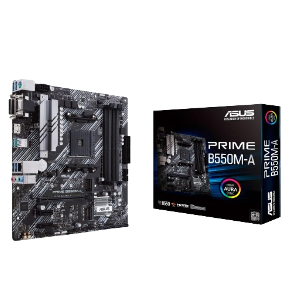 ASUS Prime B450M-A II AMD AM4 (Ryzen 5000, 3rd/2nd/1st Gen Ryzen Micro ATX Motherboard (128GB DDR4, 4400 O.C.), NVMe, HDMI 2.0b/DVI/D-Sub, USB 3.2 2, BIOS Flashback, and Aura Sync)