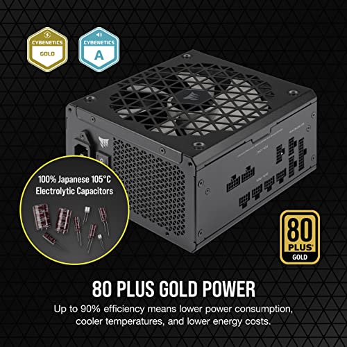 Corsair RM1000x Shift Fully Modular ATX Power Supply - Modular Side Interface - ATX 3.0 & PCIe 5.0 Compliant - Zero RPM Fan Mode - 105°C-Rated Capacitors - 80 Plus Gold Efficiency - Black