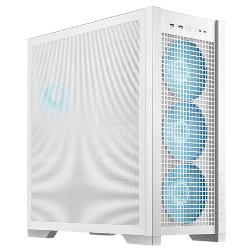 ASUS TUF Gaming GT501 White Edition Mid-Tower Computer Case for up to EATX Motherboards with 2 x USB 3.1 Front Panel, Smoked Tempered Glass, Steel Construction, and Four Case Fans