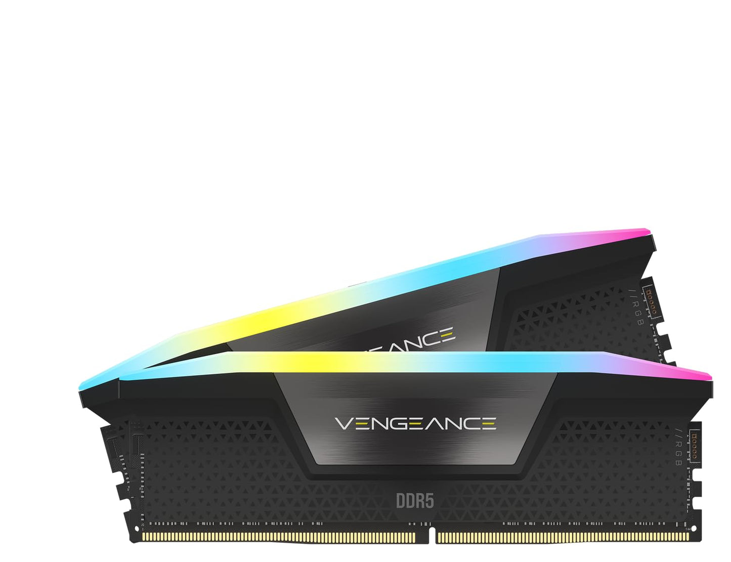 Memoria RAM DDR5 CORSAIR VENGEANCE RGB de 32 GB (2 x 16 GB) 6400 MHz CL36-48-48-104 1,35 V Intel XMP para ordenador de sobremesa, color negro (CMH32GX5M2B6400C36)