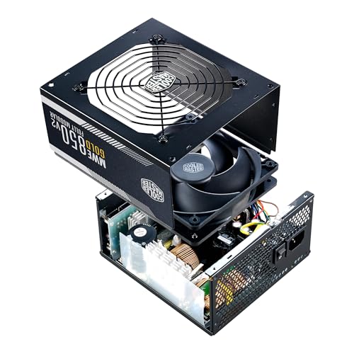 Cooler Master MWE Gold 850 V2 Full Modular, 850W, 80+ Gold Efficiency, 2 EPS Connectors, 120mm HDB Fan, Semi-fanless Operation, 5 Year Warranty