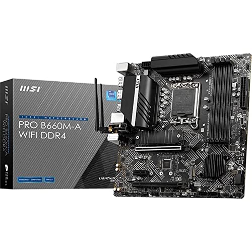 MSI PRO B760-P WiFi DDR4 ProSeries Motherboard (Supports 12th/13th/14th Gen Intel Processors, LGA 1700, DDR4, PCIe 4.0, M.2, 2.5Gbps LAN, USB 3.2 Gen2, HDMI/DP, Wi-Fi 6E, Bluetooth 5.3, ATX)