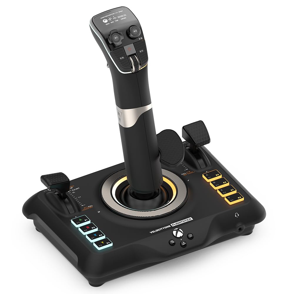 Sistema de control de vuelo universal VelocityOne de Turtle Beach: Xbox Series X y Xbox Series S, Xbox One y PC con Windows 10 y 11, con palanca de mando, cuadrante del acelerador, rueda de ajuste y controles del timón 