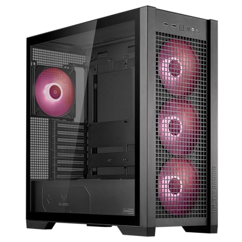 ASUS TUF Gaming GT501 White Edition Mid-Tower Computer Case for up to EATX Motherboards with 2 x USB 3.1 Front Panel, Smoked Tempered Glass, Steel Construction, and Four Case Fans