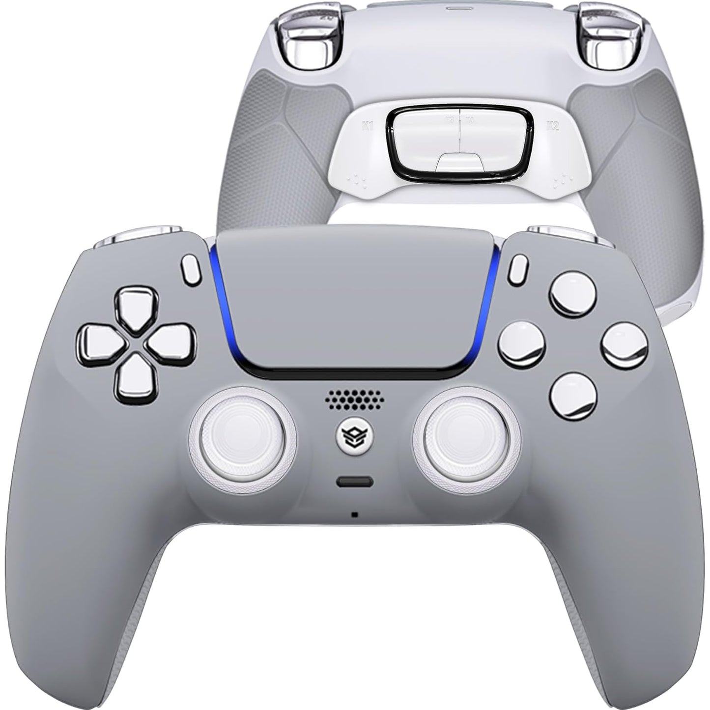 Controlador inalámbrico HEXGAMING ULTIMATE compatible con ps5, controlador de juegos FPS modificado con paletas, 4 botones traseros reasignados, gatillos sensibles al tacto, joysticks intercambiables, gris New Hope 