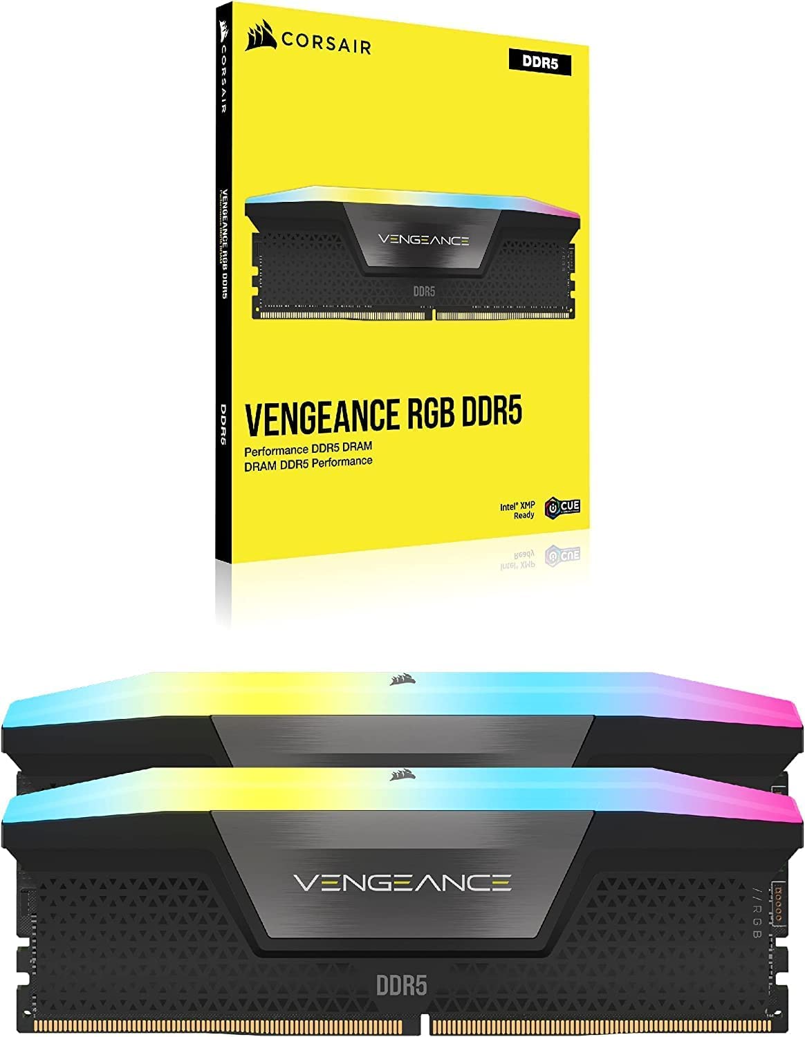 CORSAIR VENGEANCE RGB DDR5 RAM 32GB (2x16GB) 6000MHz CL36-44-44-96 1.35V Intel XMP Desktop Computer Memory - Black (CMH32GX5M2E6000C36)