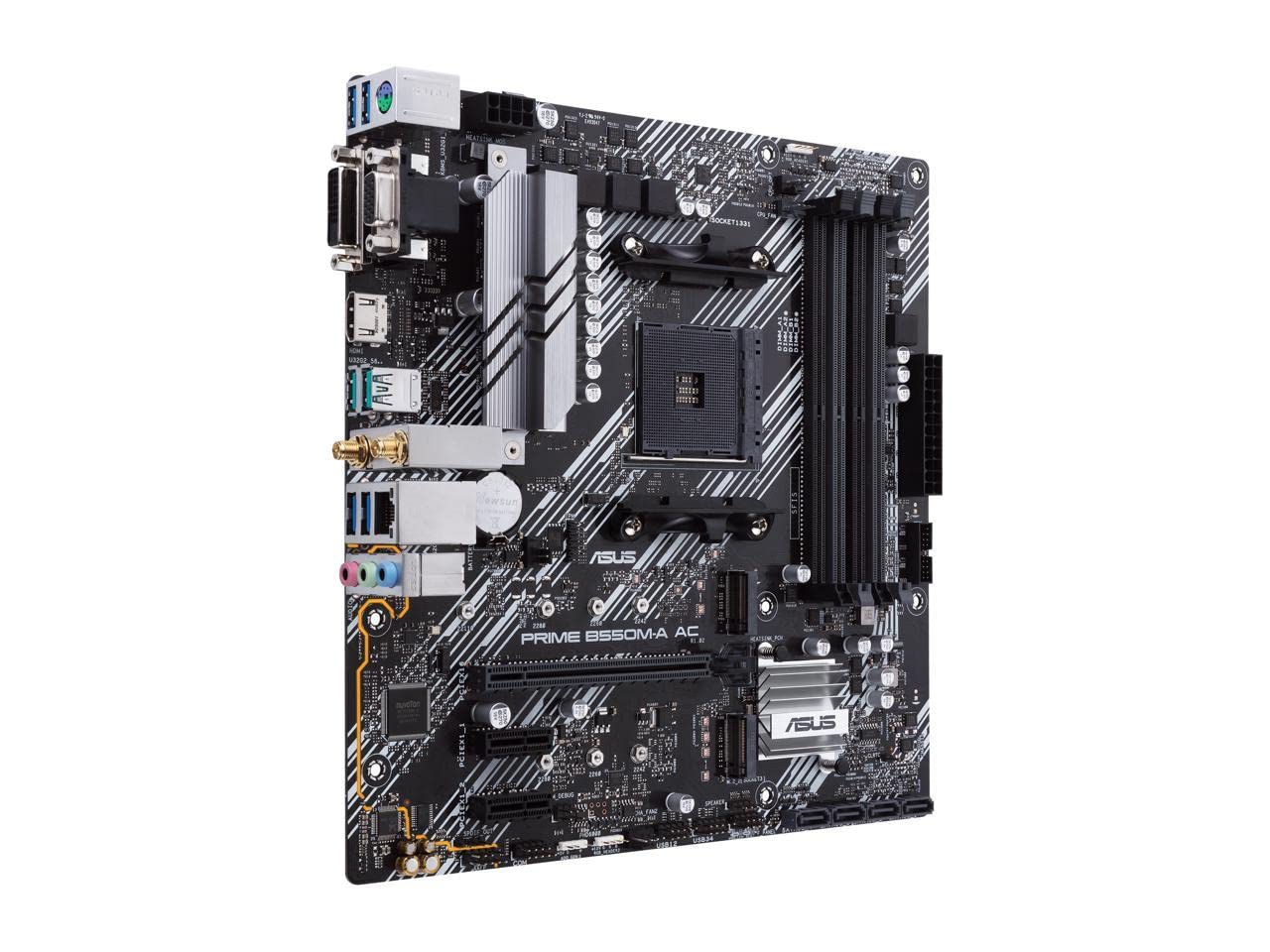 ASUS Prime B450M-A II AMD AM4 (Ryzen 5000, 3rd/2nd/1st Gen Ryzen Micro ATX Motherboard (128GB DDR4, 4400 O.C.), NVMe, HDMI 2.0b/DVI/D-Sub, USB 3.2 2, BIOS Flashback, and Aura Sync)