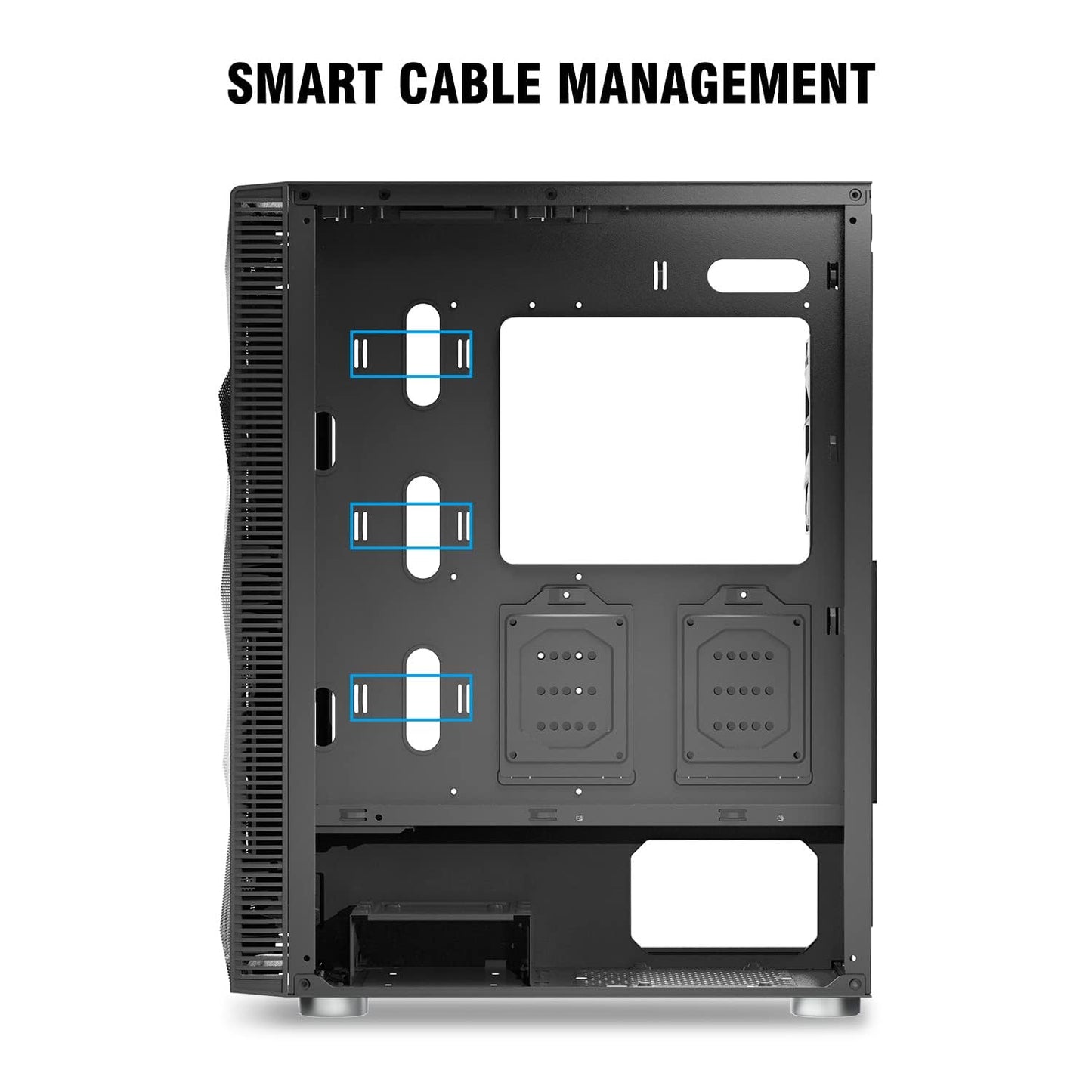 Montech X3 Mesh, 6 ventiladores (3 ventiladores de 140 mm y 3 ventiladores de 120 mm con iluminación RGB fija), gabinete para juegos de PC de torre media ATX, USB 3.0, panel lateral de vidrio templado con puerta abierta, alto flujo de aire, negro 