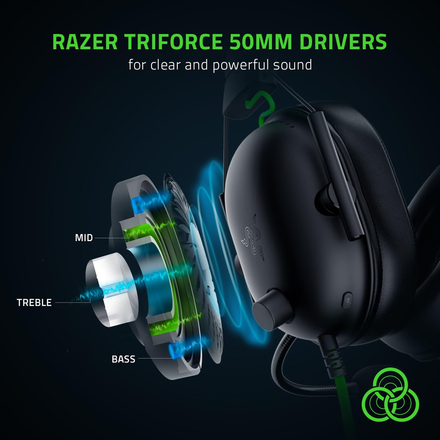 Auriculares para juegos Razer BlackShark V2 X: sonido envolvente 7.1, controladores de 50 mm, almohadilla de espuma viscoelástica, para PC, PS4, PS5, Switch, conector de audio de 3,5 mm, color negro 