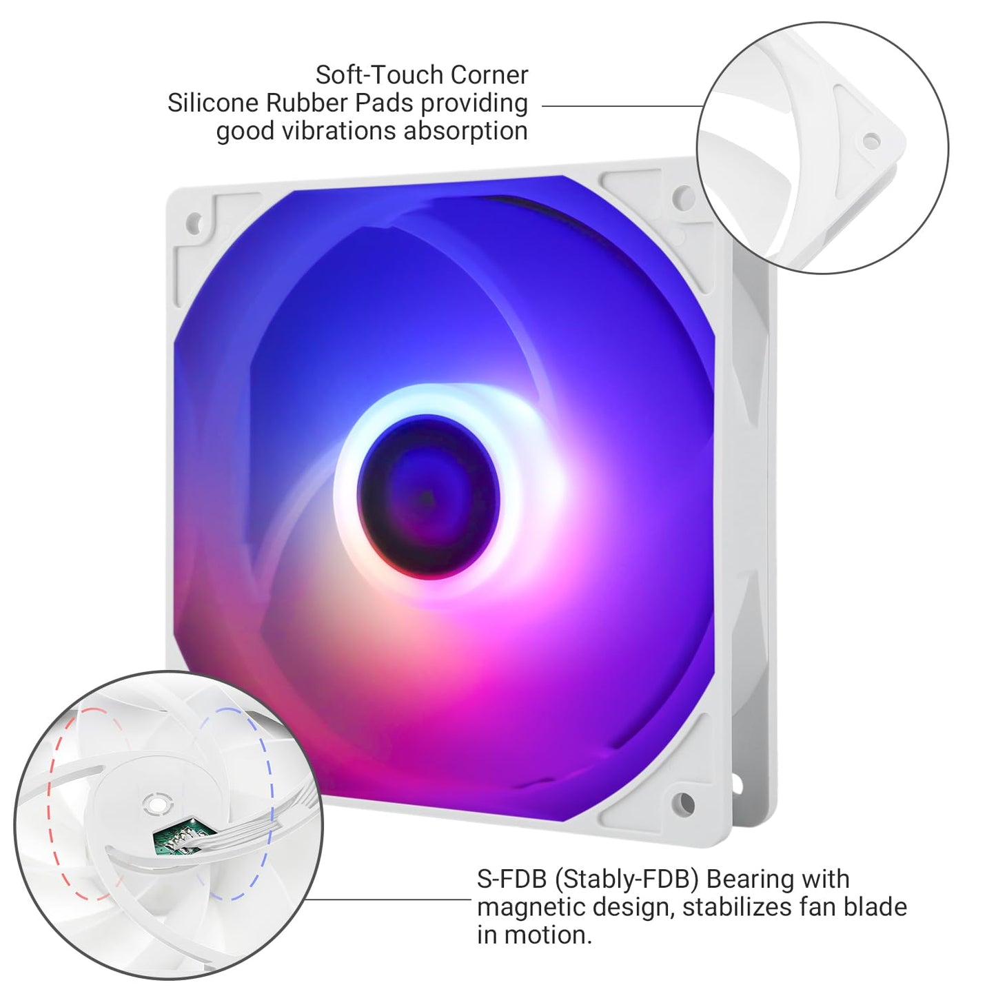 Thermalright TL-C12C-S X3 CPU Fan 120mm ARGB Case Cooler Fan, 4pin PWM Silent Computer with S-FDB Bearing Included, up to 1550RPM Cooling Fan（3 Quantities）