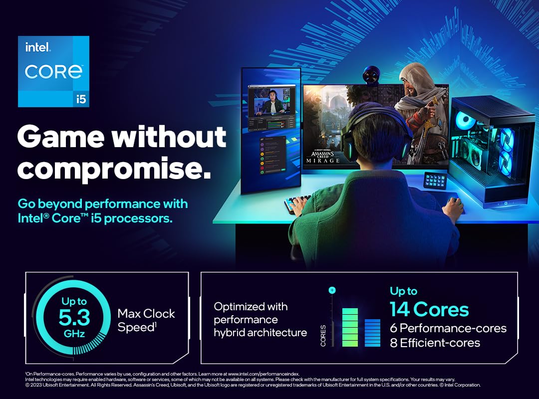 Nuevo procesador para juegos de escritorio Intel® CoreTM i9-14900K de 24 núcleos (8 núcleos P + 16 núcleos E) con gráficos integrados, desbloqueado 