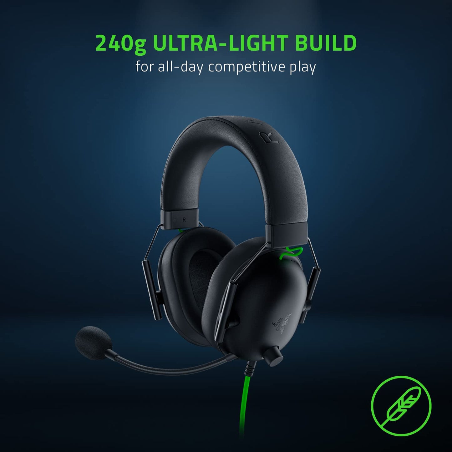 Auriculares para juegos Razer BlackShark V2 X: sonido envolvente 7.1, controladores de 50 mm, almohadilla de espuma viscoelástica, para PC, PS4, PS5, Switch, conector de audio de 3,5 mm, color negro 