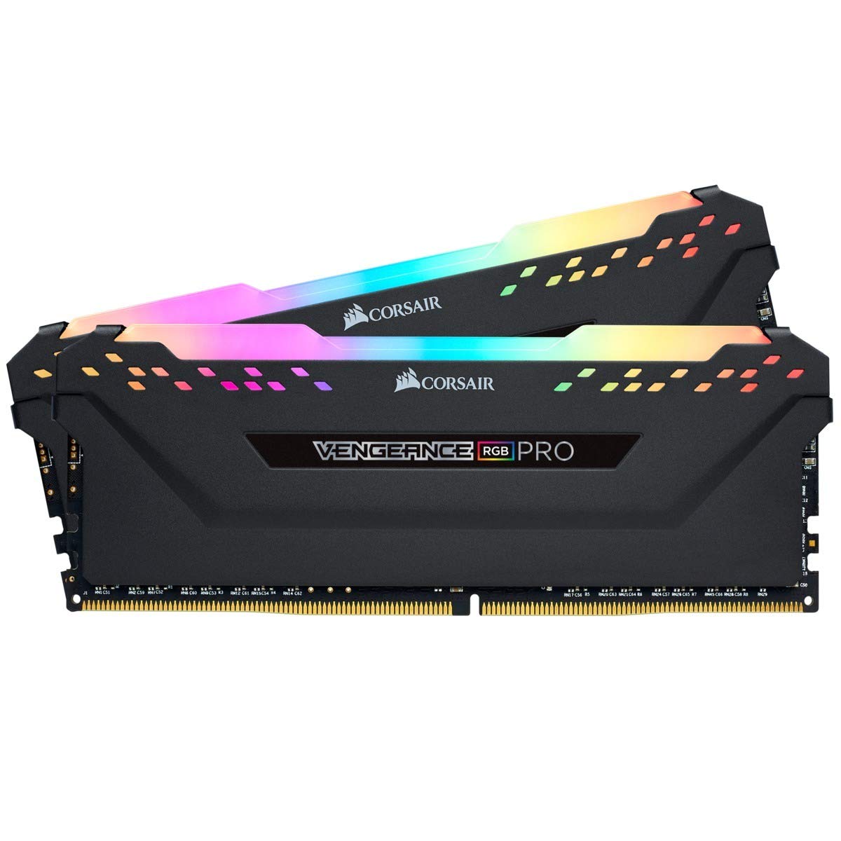 CORSAIR VENGEANCE RGB PRO DDR4 RAM 16GB (2x8GB) 3200MHz CL16-18-18-36 1.35V Intel AMD Desktop Computer Memory - Black (CMW16GX4M2C3200C16)