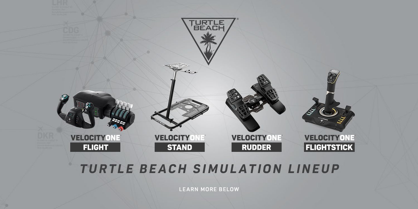 Sistema de control de vuelo universal VelocityOne de Turtle Beach: Xbox Series X y Xbox Series S, Xbox One y PC con Windows 10 y 11, con palanca de mando, cuadrante del acelerador, rueda de ajuste y controles del timón 