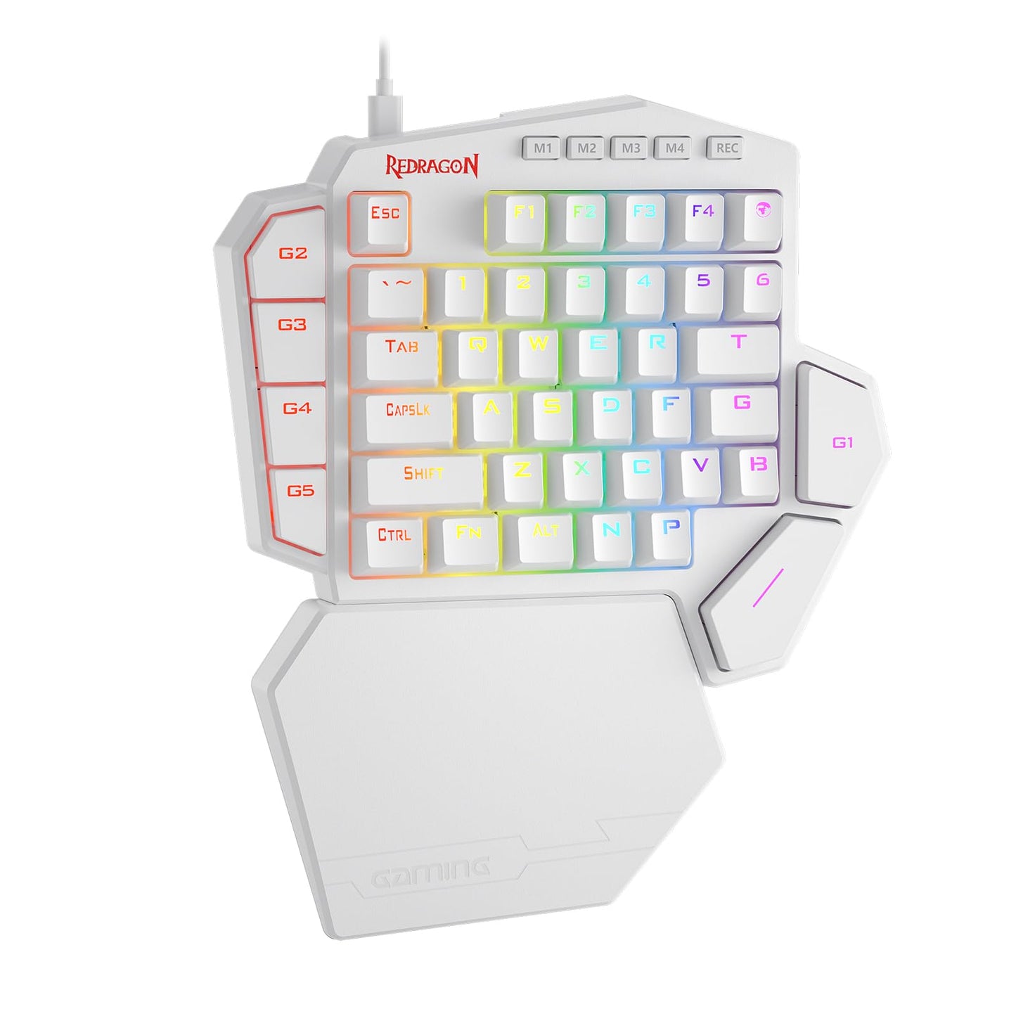 Redragon K585 DITI Wired One-Handed RGB Mechanical Gaming Keyboard, 42 Keys Type-C Professional Gaming Keypad w/Upgraded Hot-Swappable Socket, 7 Onboard Macro Keys & Detachable Wrist Rest