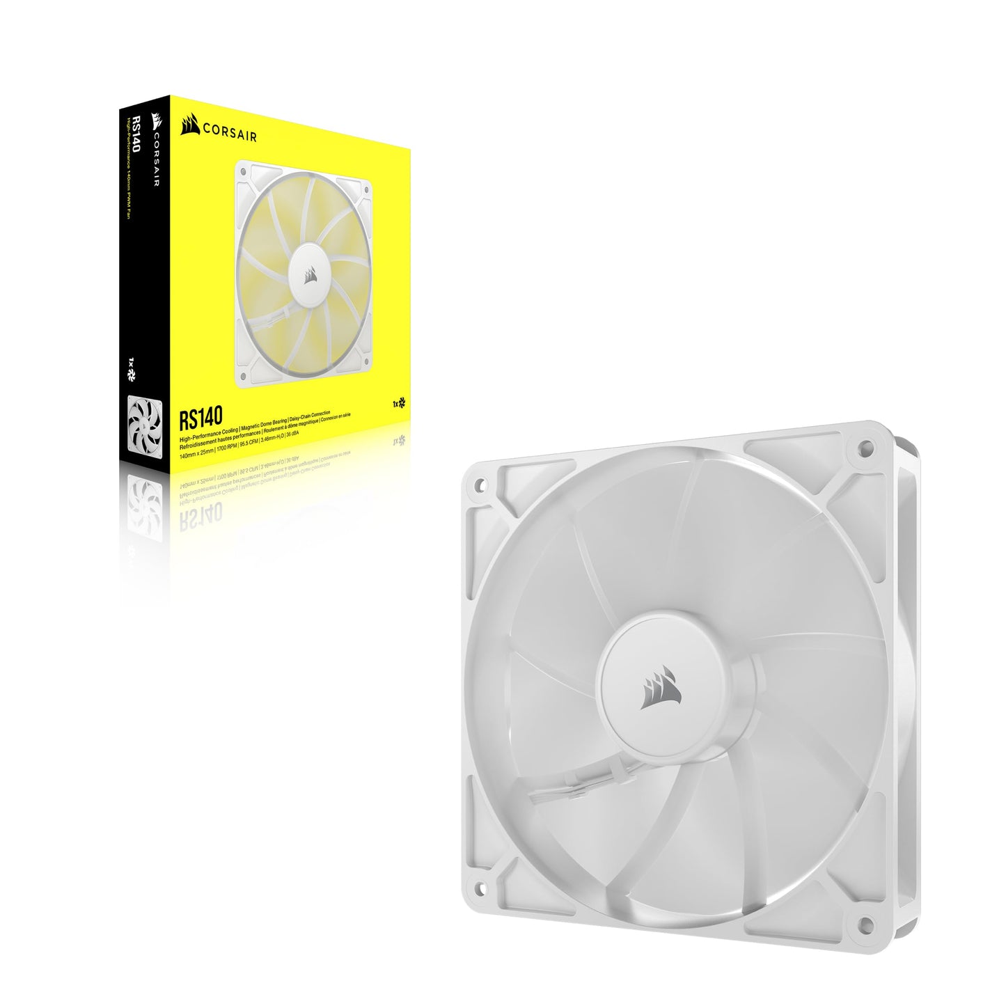 CORSAIR RS120 120mm PWM Fans – Daisy-Chain Connection – Low-Noise – Magnetic Dome Bearing – Triple Pack – Black