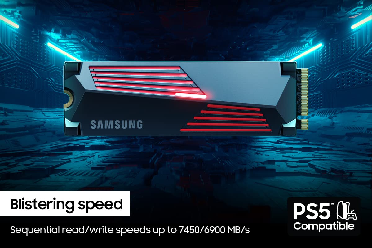 SAMSUNG 990 PRO SSD NVMe M.2 PCIe Gen4, M.2 2280 Internal Solid State Hard Drive, Seq. Read Speeds Up to 7,450 MB/s for High End Computing, Gaming, and Heavy Duty Workstations, MZ-V9P2T0B/AM