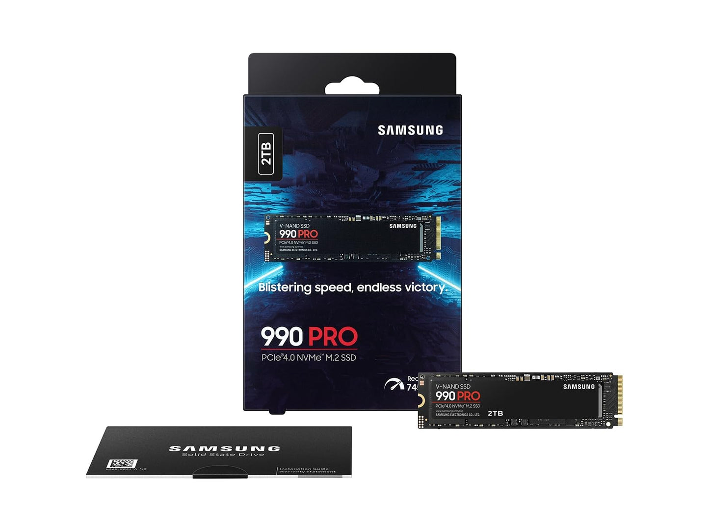 SAMSUNG 990 PRO SSD NVMe M.2 PCIe Gen4, M.2 2280 Internal Solid State Hard Drive, Seq. Read Speeds Up to 7,450 MB/s for High End Computing, Gaming, and Heavy Duty Workstations, MZ-V9P2T0B/AM