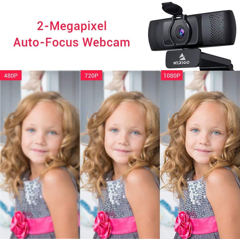 NexiGo N60 1080P Webcam with Microphone, Adjustable FOV, Zoom, Software Control & Privacy Cover, USB HD Computer Web Camera, Plug and Play, for Zoom/Skype/Teams, Conferencing and Video Calling