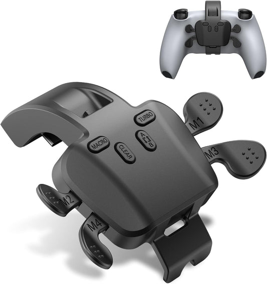 Plug and Play Paddles for PS5 Controller, 4 Back Buttons Attachment Programmable for PS-5 Console/Windows PC/Steam/Mac/Android TV, Support Turbo, Key Swap, Programable Functions