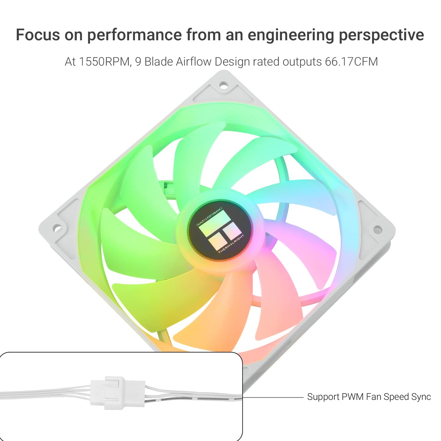 Thermalright TL-C12C-S X3 CPU Fan 120mm ARGB Case Cooler Fan, 4pin PWM Silent Computer with S-FDB Bearing Included, up to 1550RPM Cooling Fan（3 Quantities）