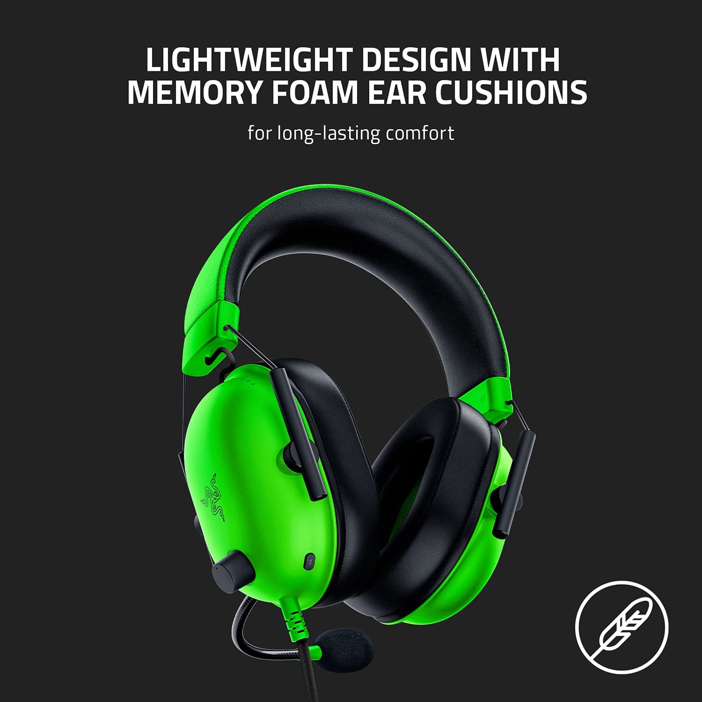 Auriculares para juegos Razer BlackShark V2 X: sonido envolvente 7.1, controladores de 50 mm, almohadilla de espuma viscoelástica, para PC, PS4, PS5, Switch, conector de audio de 3,5 mm, color negro 