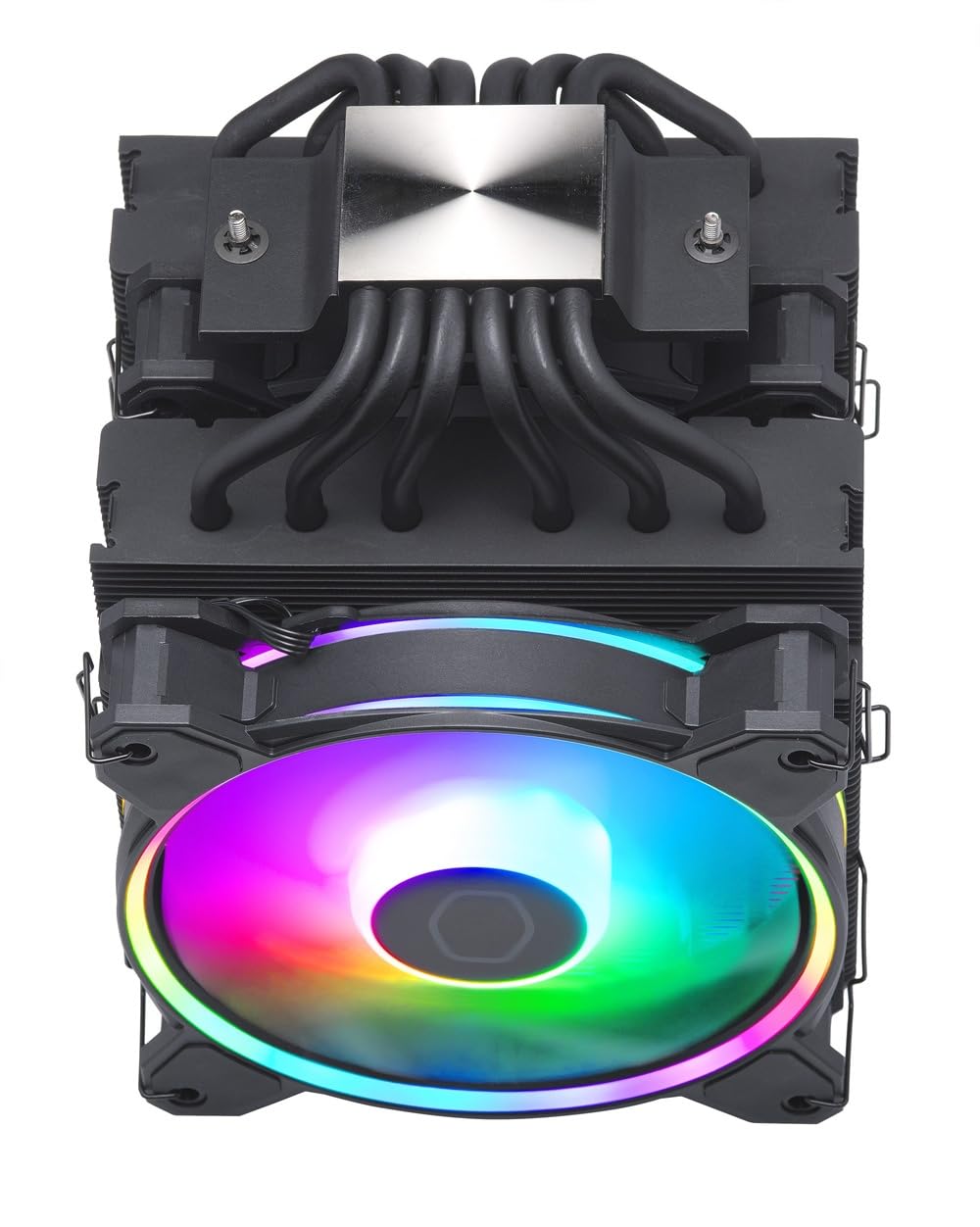 Cooler Master Hyper 212 Halo Black CPU Air Cooler, 120 Halo² PWM Fan, Dual Loop ARGB, Aluminum Top Cover, 4 Copper Heat Pipes, 154mm Tall, AMD Ryzen AM5|AM4, Intel LGA 1851|1700|1200 Brackets