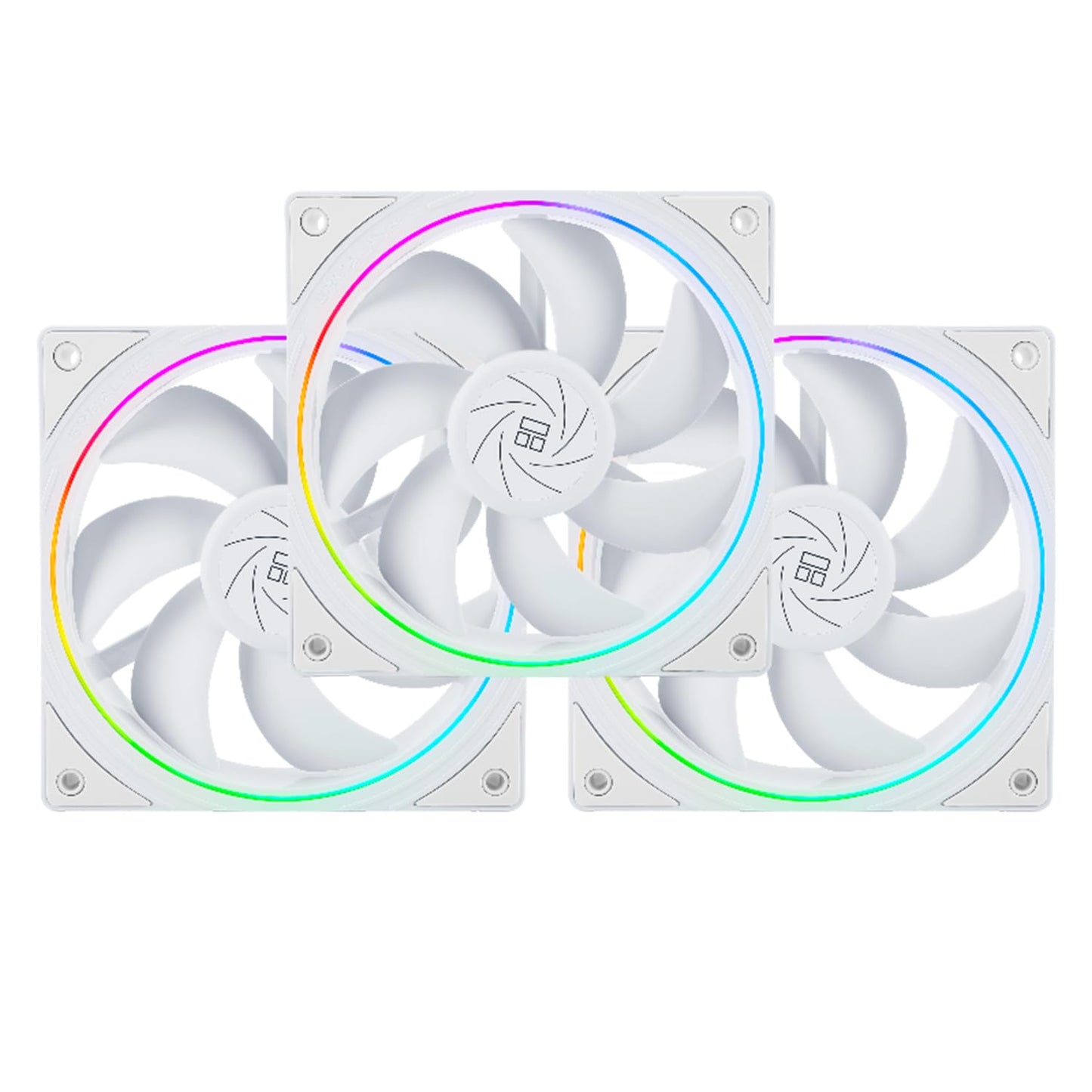 Ventilador de CPU Thermalright TL-S12W X3 de 120 mm con efecto de iluminación ARGB, ventilador silencioso para computadora con PWM y velocidad de 1500 RPM, ventilador de enfriamiento de CPU blanco (paquete de 3) 