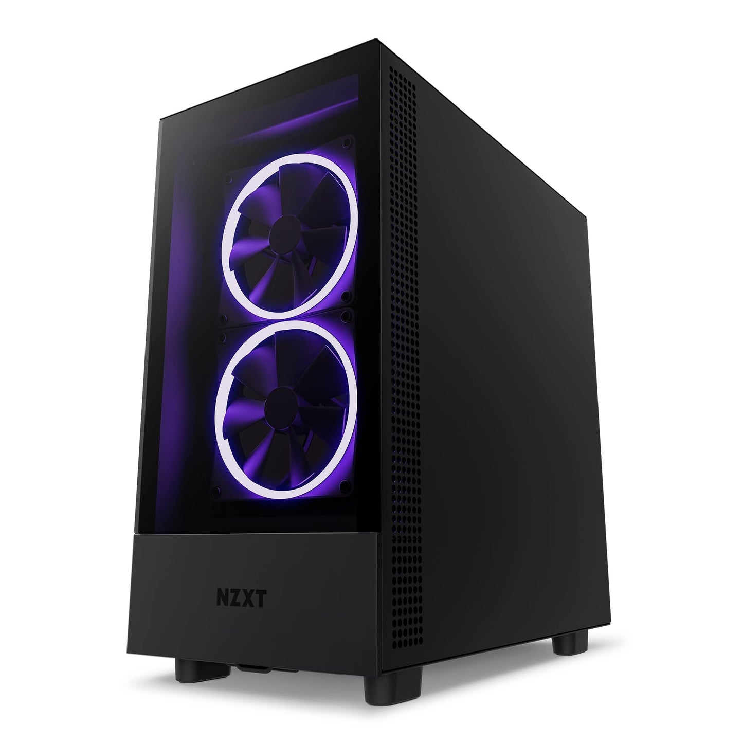 NZXT H5 Flow Compact ATX Mid-Tower PC Gaming Case – High Airflow Perforated Tempered Glass Front/Side Panel – Cable Management – 2 x 120mm Fans Included – 280mm Radiator Support – Black