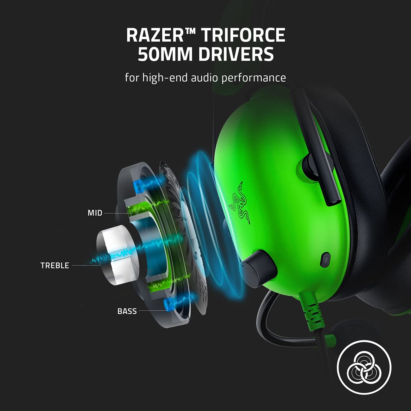 Razer BlackShark V2 X Gaming Headset: 7.1 Surround Sound - 50mm Drivers - Memory Foam Cushion - For PC, PS4, PS5, Switch - 3.5mm Audio Jack - Black