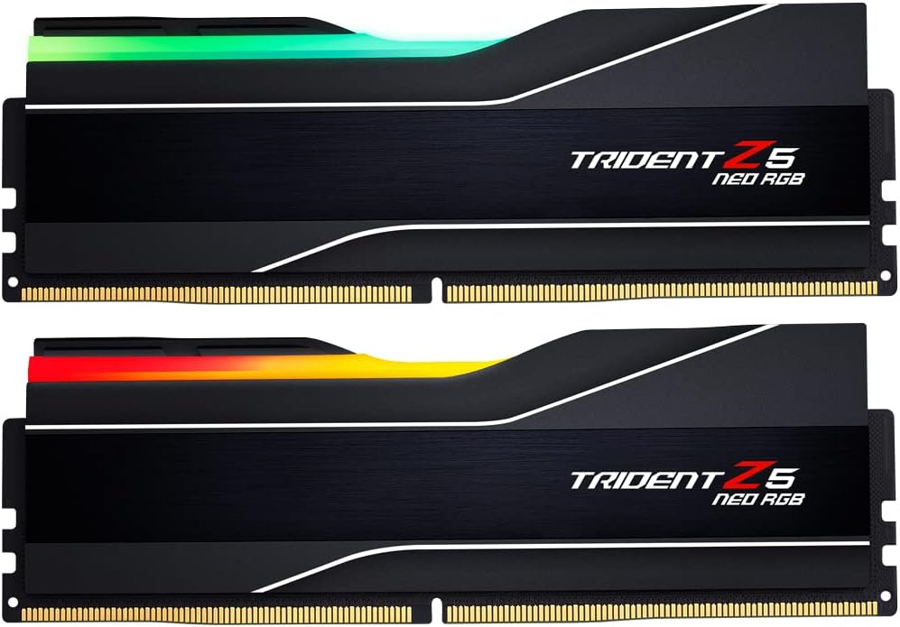 G.SKILL Trident Z5 Neo RGB Series (AMD Expo) DDR5 RAM 32GB (2x16GB) 6000MT/s CL30-38-38-96 1.35V Desktop Computer Memory UDIMM - Matte Black (F5-6000J3038F16GX2-TZ5NR)