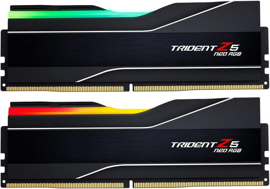 Memoria RAM DDR5 G.SKILL Trident Z5 Neo RGB Series (AMD Expo) de 32 GB (2 x 16 GB) 6000 MT/s CL30-38-38-96 1,35 V para ordenador de sobremesa UDIMM - Negro mate (F5-6000J3038F16GX2-TZ5NR) 