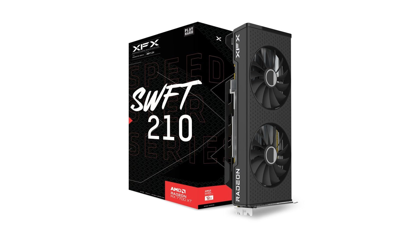 XFX Speedster SWFT210 Radeon RX 7700XT Gaming Graphics Card with 12GB GDDR6 HDMI 3xDP, AMD RDNA 3 RX-77TSWFTFA