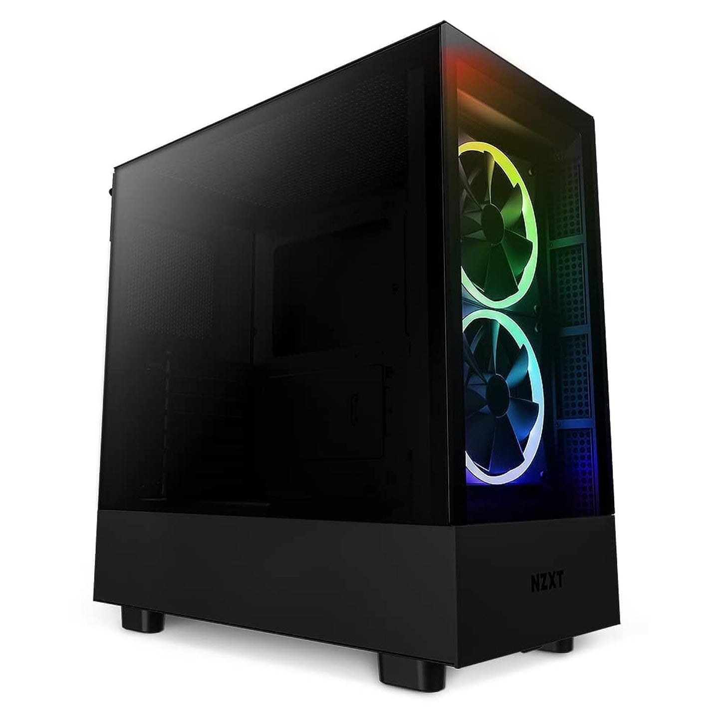 NZXT H5 Flow Compact ATX Mid-Tower PC Gaming Case – High Airflow Perforated Tempered Glass Front/Side Panel – Cable Management – 2 x 120mm Fans Included – 280mm Radiator Support – Black