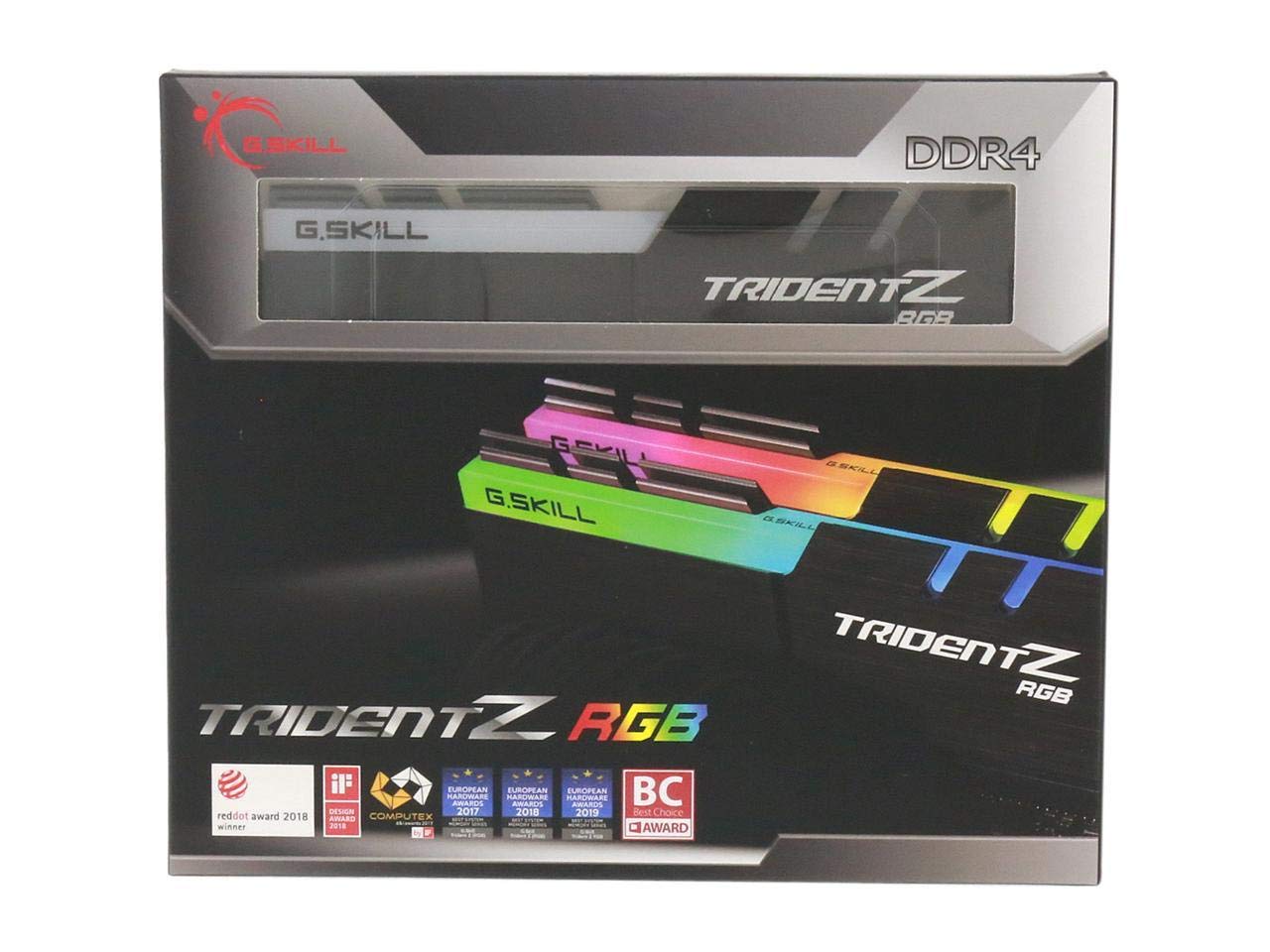 G.SKILL Trident Z RGB Series (Intel XMP) DDR4 RAM 64GB (2x32GB) 3600MT/s CL18-22-22-42 1.35V Desktop Computer Memory UDIMM (F4-3600C18D-64GTZR)