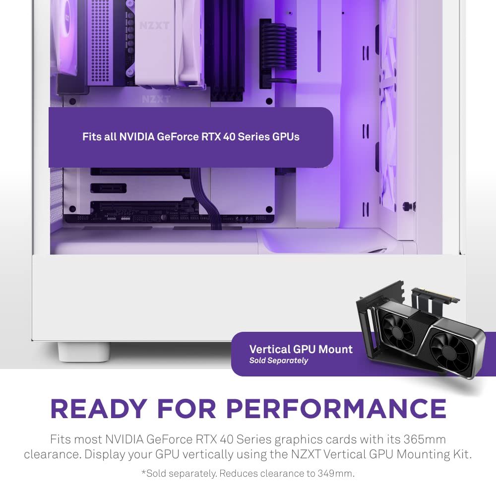 NZXT H5 Flow Compact ATX Mid-Tower PC Gaming Case – High Airflow Perforated Tempered Glass Front/Side Panel – Cable Management – 2 x 120mm Fans Included – 280mm Radiator Support – Black