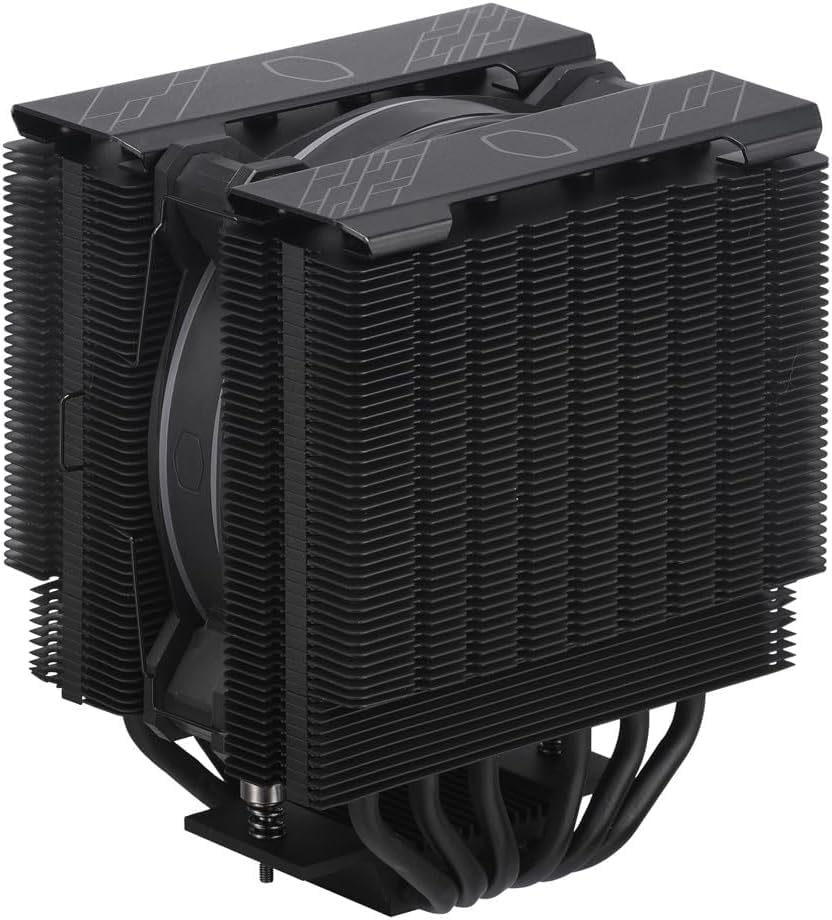 Cooler Master Hyper 212 Halo Black CPU Air Cooler, 120 Halo² PWM Fan, Dual Loop ARGB, Aluminum Top Cover, 4 Copper Heat Pipes, 154mm Tall, AMD Ryzen AM5|AM4, Intel LGA 1851|1700|1200 Brackets