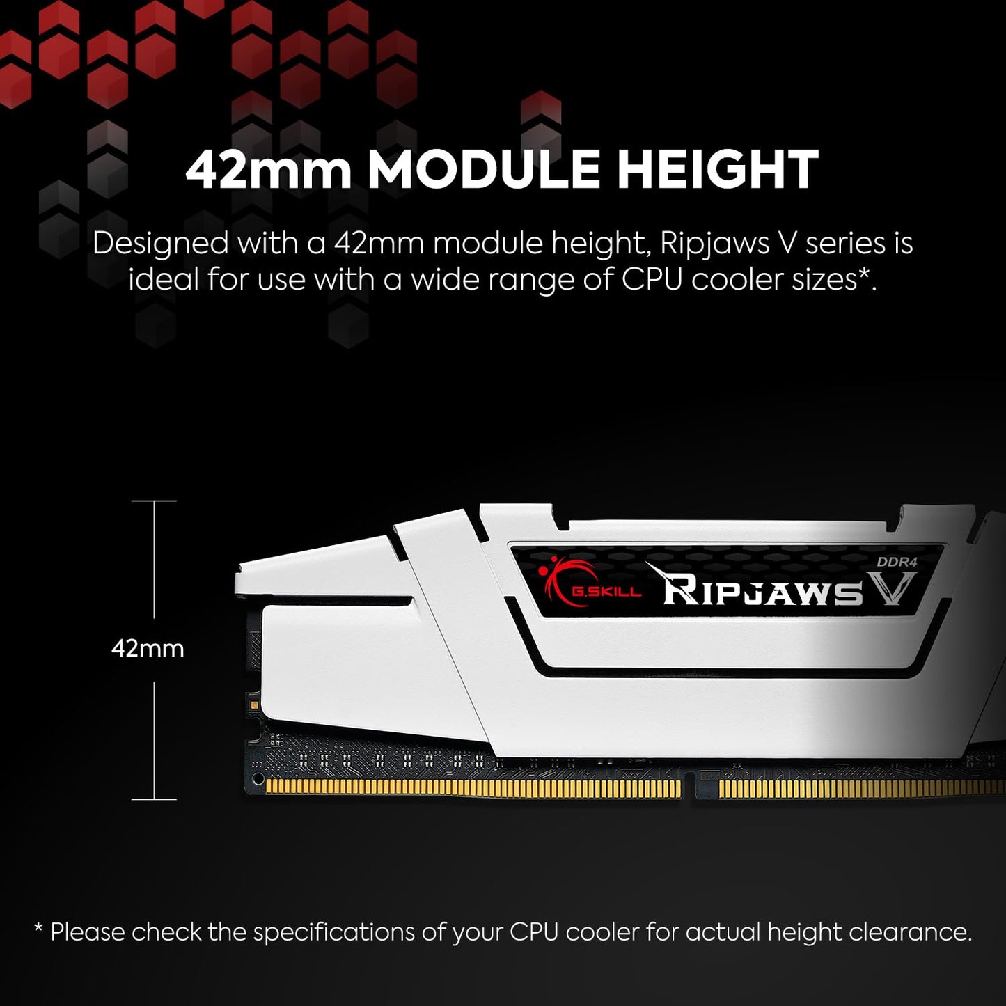 Memoria RAM DDR4 G.SKILL Ripjaws V Series (Intel XMP) de 32 GB (2 x 16 GB) 3600 MT/s CL16-19-19-39 1,35 V para ordenador de sobremesa UDIMM - Negro (F4-3600C16D-32GVKC) 